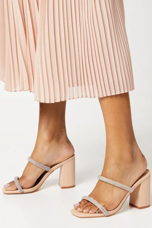 Tyla Diamante High Block Heeled Sandals