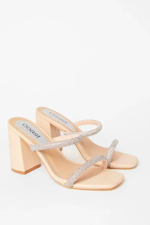 Tyla Diamante High Block Heeled Sandals