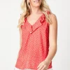 V Frill Neck Vest Top