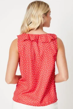 V Frill Neck Vest Top