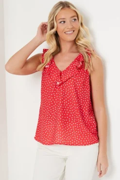 V Frill Neck Vest Top