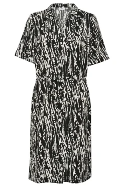 Valda With Short Sleeve Shirt Dress-Animal Print