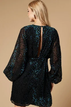 Velvet Long Sleeve Mini Dress