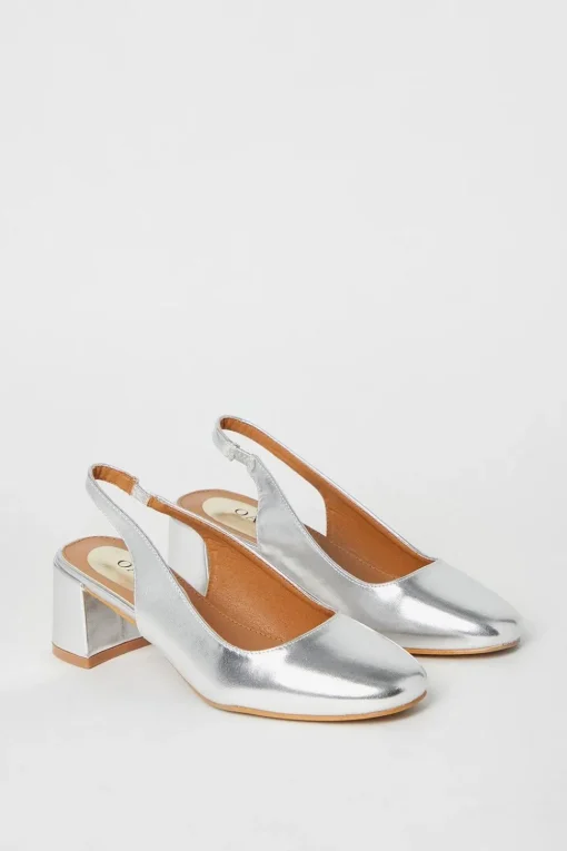 Vienna Slingback Medium Block Heel Court Shoes