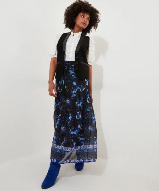 Vintage Printed Layered Skirt
