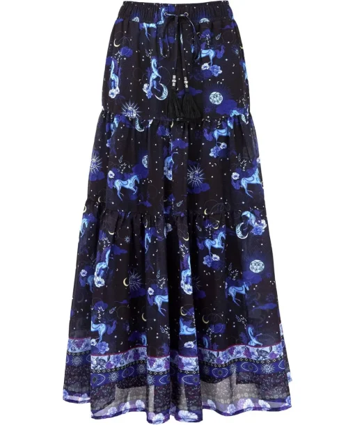 Vintage Printed Layered Skirt
