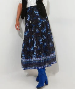 Vintage Printed Layered Skirt
