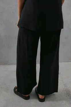 Viscose Nylon Drawstring Wide Leg Trouser Co Ord