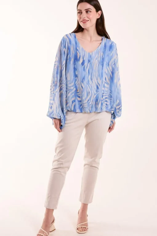 Watercolour V Neck Top