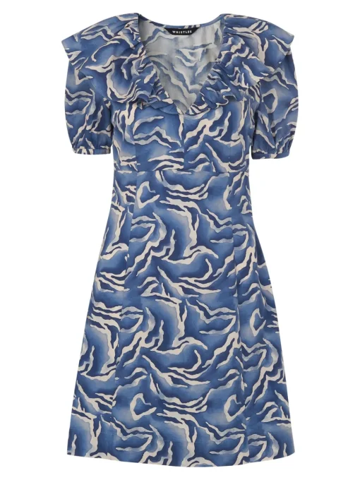 Watercolour Zebra Poplin Dress-Animal Print