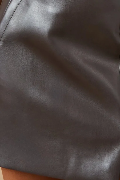 Welt Pocket Faux Leather Mini Skirt