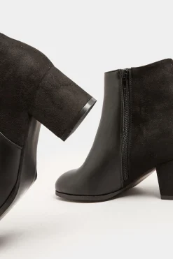 Wide & Extra Wide Fit Block Ankle PU Ankle Boots