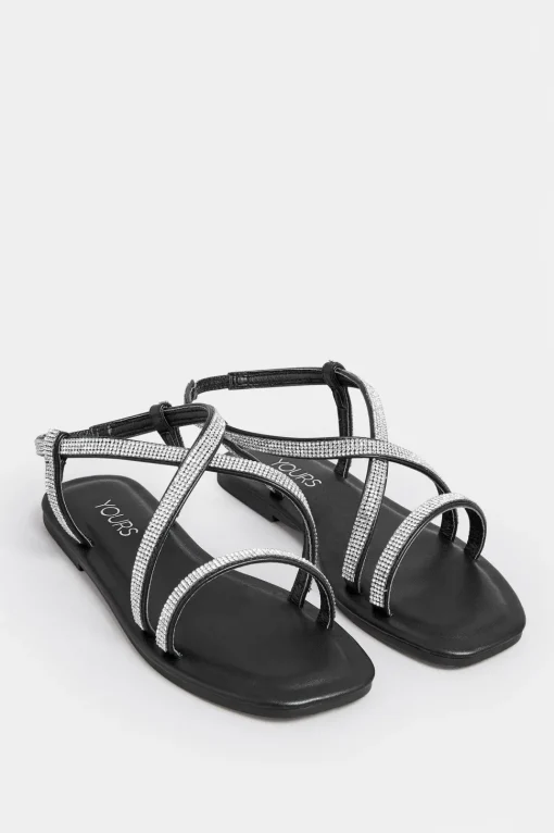 Wide & Extra Wide Fit Diamante Strap Sandals