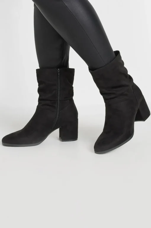 Wide & Extra Wide Fit Faux Suede Slouch Boots