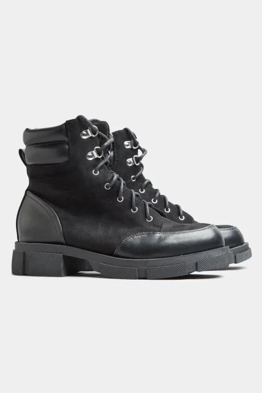 Wide Fit Chunky Lace Up Boots