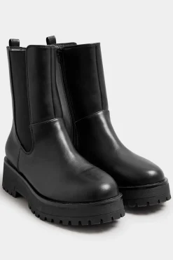 Wide Fit Chunky Wedge Chelsea Boots