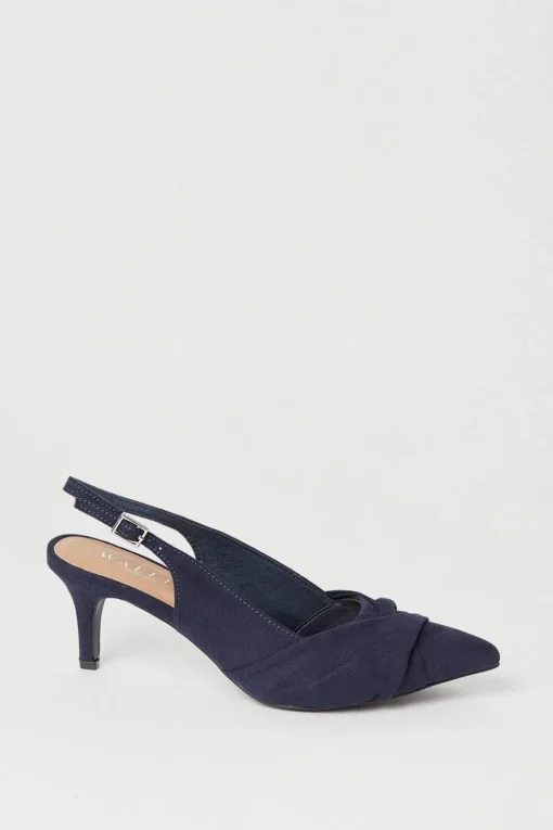 Wide Fit Delish Twist Front Slingback Pointed Court Shoes