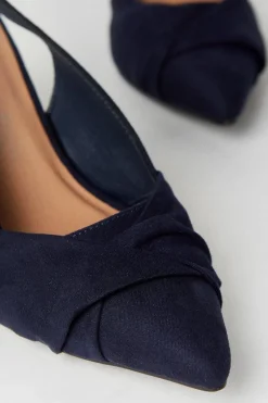 Wide Fit Delish Twist Front Slingback Pointed Court Shoes