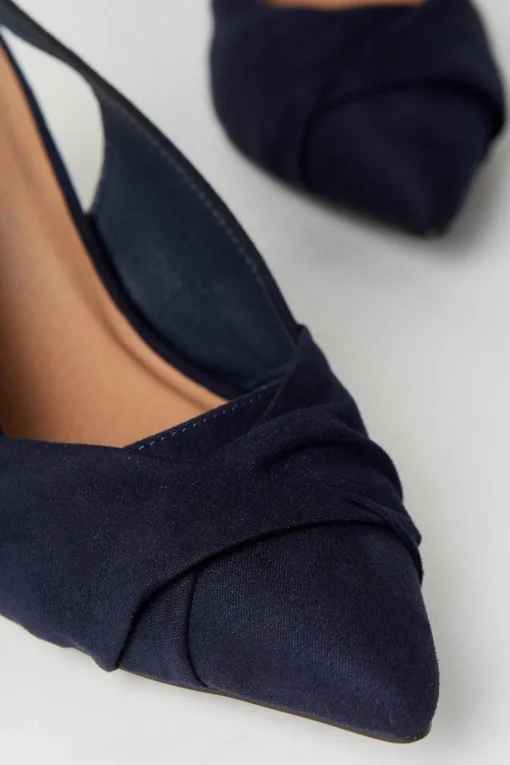 Wide Fit Delish Twist Front Slingback Pointed Court Shoes