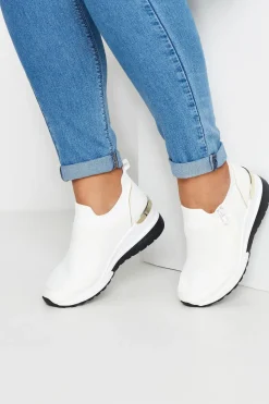 Wide Fit Metallic Trim Trainers