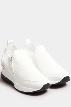 Wide Fit Metallic Trim Trainers