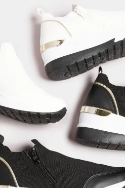 Wide Fit Metallic Trim Trainers