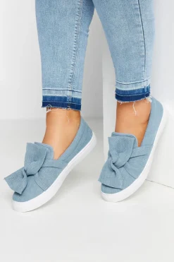 Wide Fit Twisted Bow Slip-On Trainers