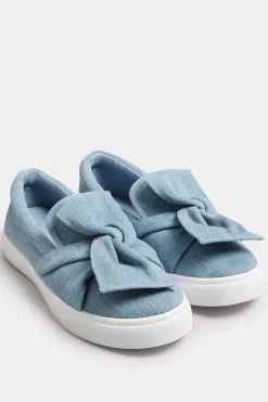 Wide Fit Twisted Bow Slip-On Trainers