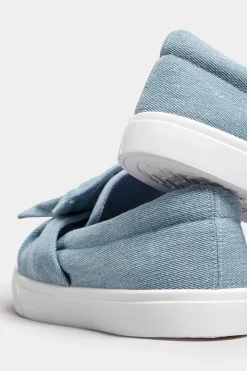 Wide Fit Twisted Bow Slip-On Trainers