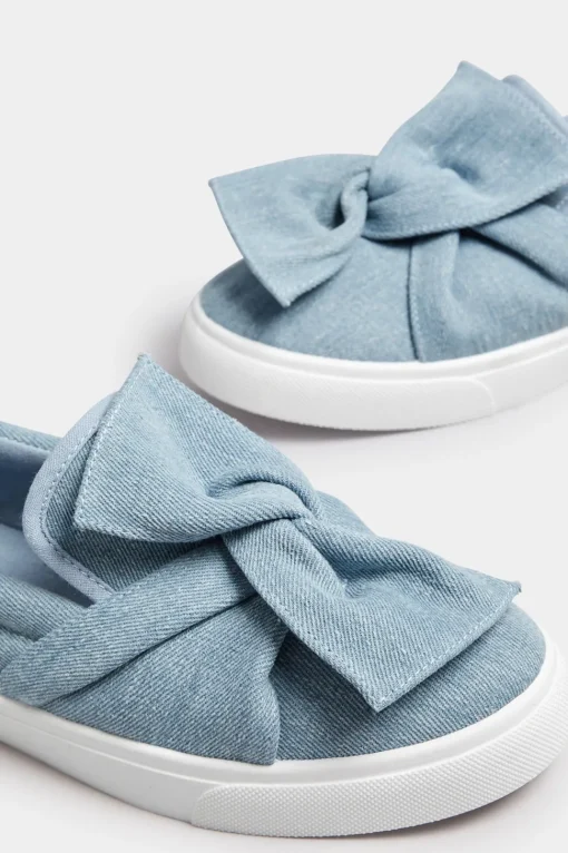 Wide Fit Twisted Bow Slip-On Trainers