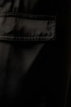 Wide Leg Cargo Satin Trousers