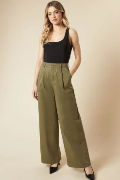 Wide Leg Cotton Trousers