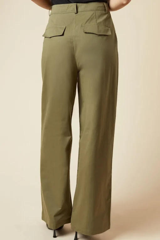 Wide Leg Cotton Trousers