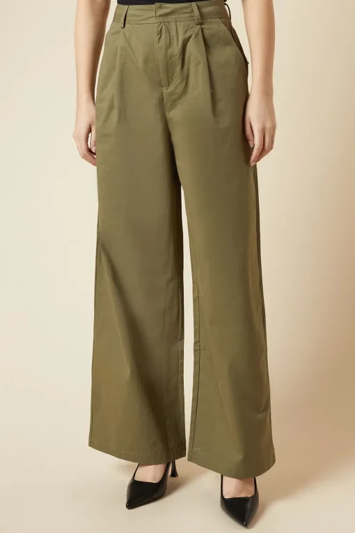 Wide Leg Cotton Trousers