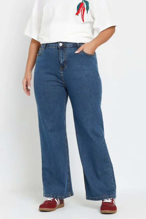 Wide Leg Denim Jeans
