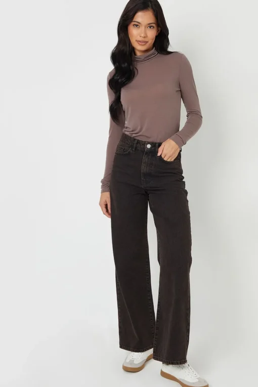 Wide Leg Denim Jeans