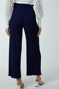 Wide Leg Pleated Trousers