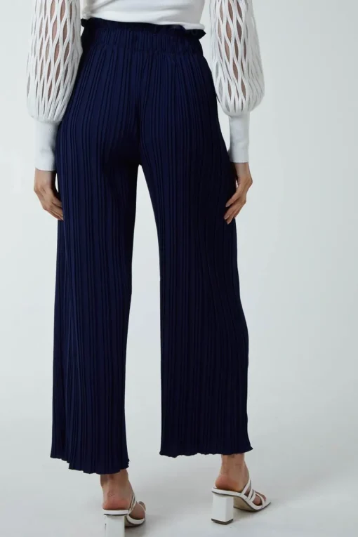 Wide Leg Pleated Trousers