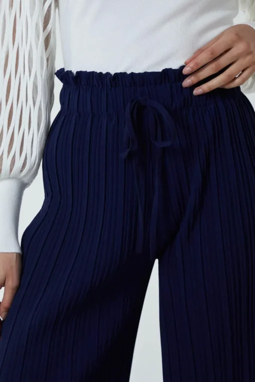 Wide Leg Pleated Trousers