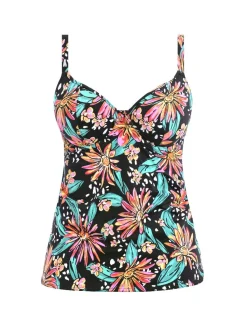 Wild Daisy Plunge Tankini Top coloured Multi