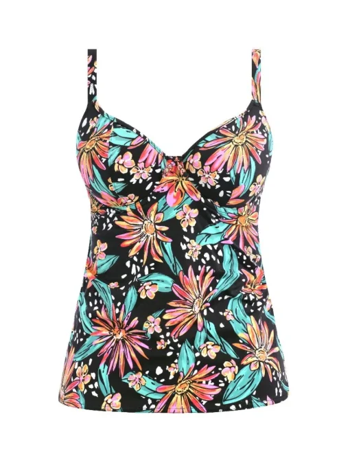 Wild Daisy Plunge Tankini Top coloured Multi