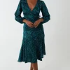 Wrap Front Midi Dress