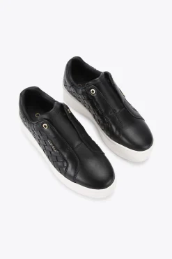 'Connected Laceless Weave' Leather Trainers