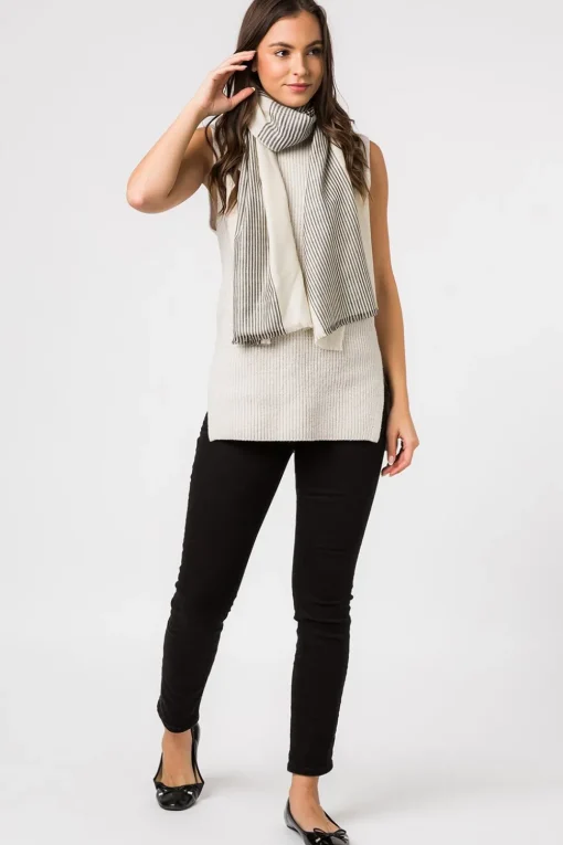 'Contrast' Cashmere & Merino Wool Pashmina