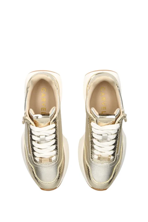 'Flare Zip' Leather Trainers