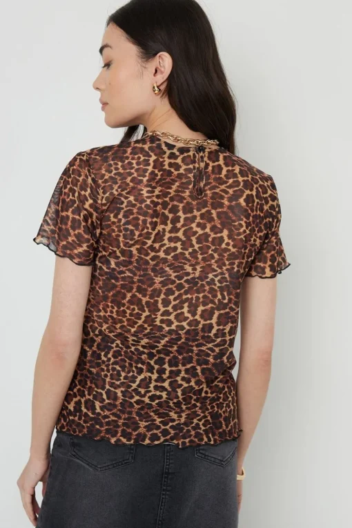 'Hibiscus' Short Sleeve Sheer Mesh T-Shirt