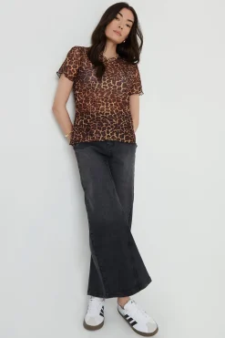 'Hibiscus' Short Sleeve Sheer Mesh T-Shirt