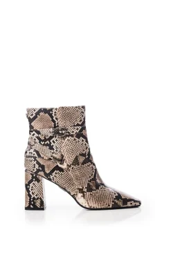 'Kamina' Snake Print Heeled Boots