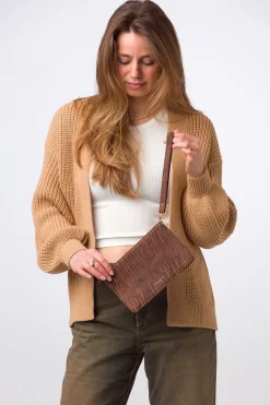 'Layla' Nappa Leather Grab Clutch Phone Bag