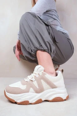 'Liberate' Chunky Sole Mesh Trainers With Suede Detail